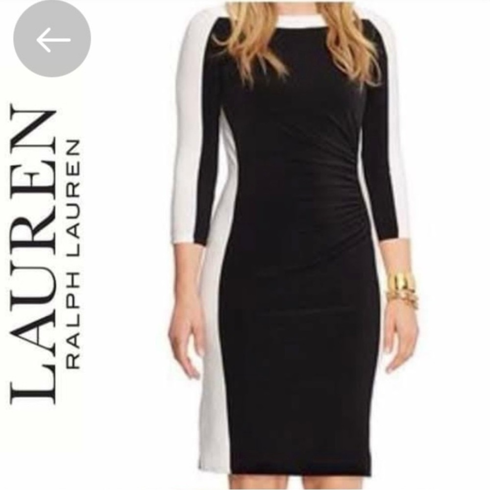LAUREN RALPH LAUREN knee length shift dresss 3/4 sleeves